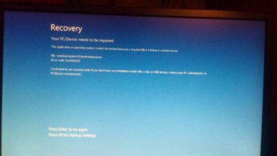 0xc0000225 при установке Windows 10 с флешки