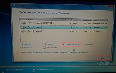 Форматирование жесткого диска перед установкой Windows 10