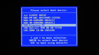 Загрузка Windows с флешки