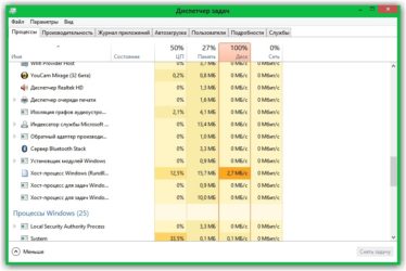 Загрузка памяти 100 Windows 10 решение