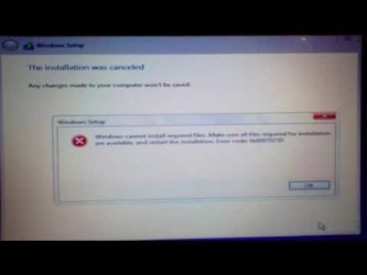 Код ошибки 0x8007025d при установке Windows 7