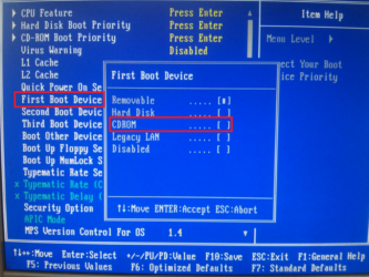 Как в биосе поставить загрузку с диска?