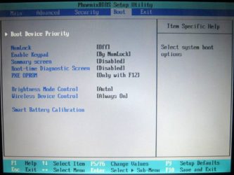 БИОС феникс загрузка с флешки