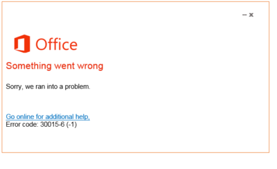 Код ошибки 30015 11 при установке office