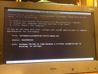 Ошибка 0х80300001 при установке Windows 7