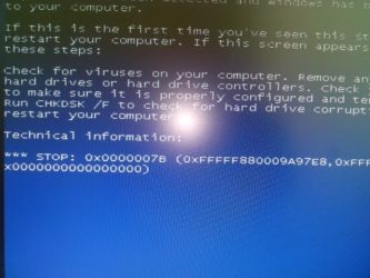 Stop 0x0000007b Windows xp при установке