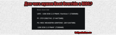 Boot override что это в БИОСе?