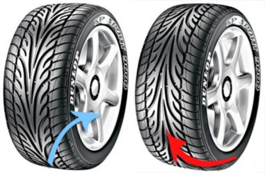 Установка резины с направленным рисунком